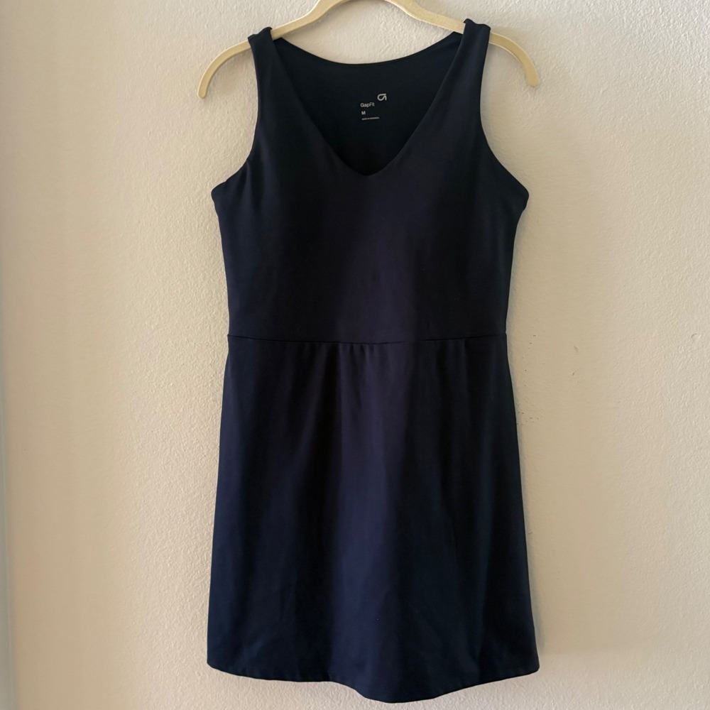 GAP GapFit Women's Black V-Neck Sleeveless Active Tennis Golf Tank Dress Medium